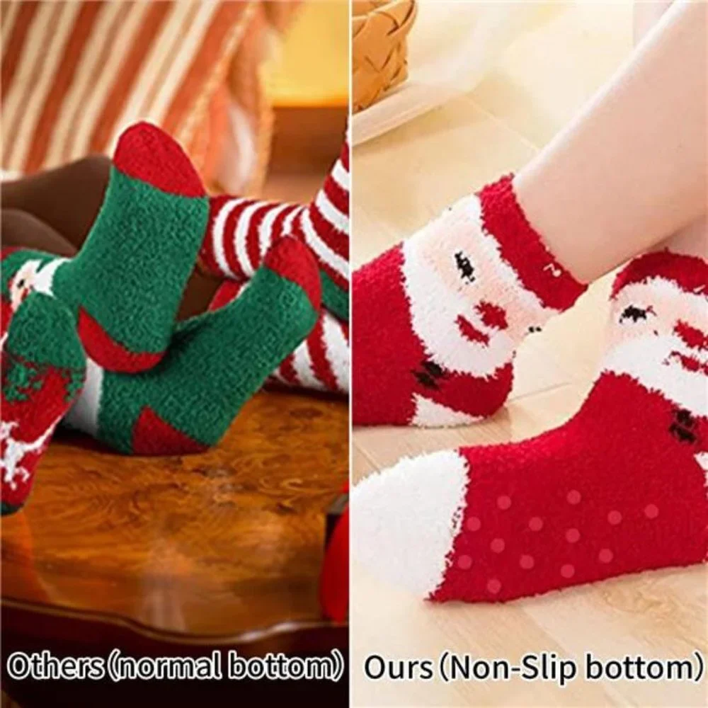 6 Pairs Women's Socks with Plus Size And Anti-Slip Bottom